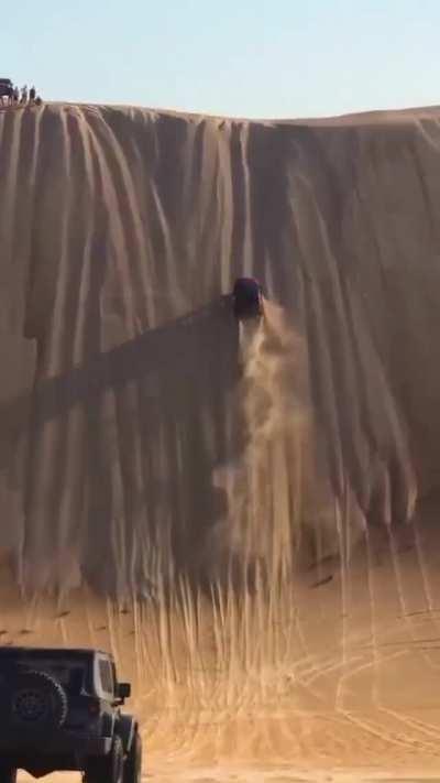 Sand dunes and sandy landscapes in Dubai's desert.