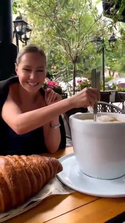 Just her normal coffee 
