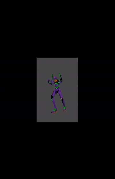 So I made the Unit 01 do the default dance thing.