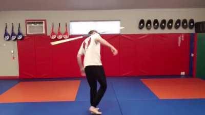 This is Noah Fort, a 16 year old Bo Staff world champion master