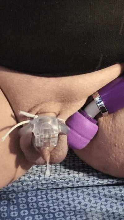 Locked and dribbling, a chastitygasm is all i deserve.