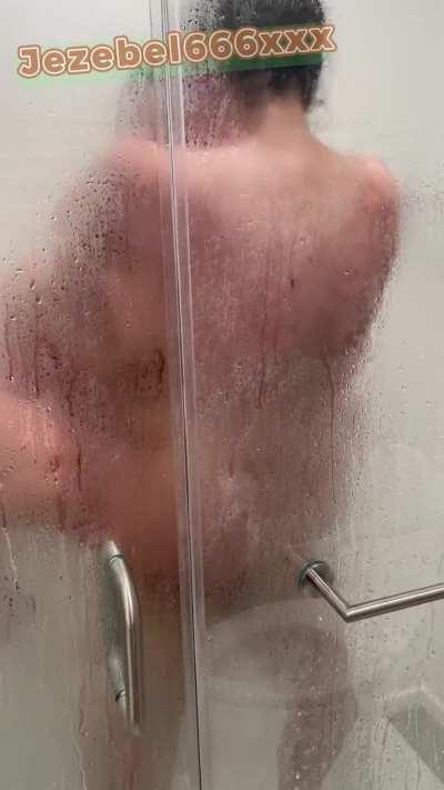 After the hot tub, my husband friend found me  in the shower and helped me rinse off. We just thought  we conserve the hot water…. And dump a hot load inside me 