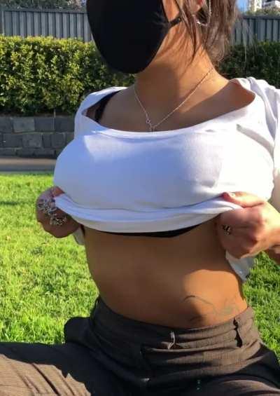 Public titty drop