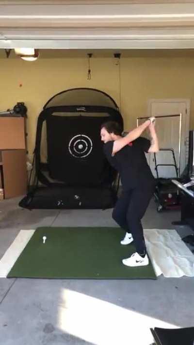 Friend opened the garage to get a better video of my swing, that was a mistake. RIP SIM2.