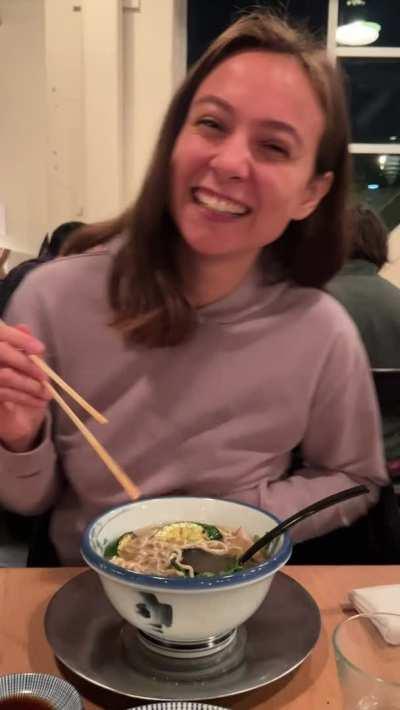Couldn't help but flash my date, and the restaurant, at my birthday dinner [GIF]
