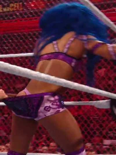 Becky Lynch exposing Sasha Banks’s thong