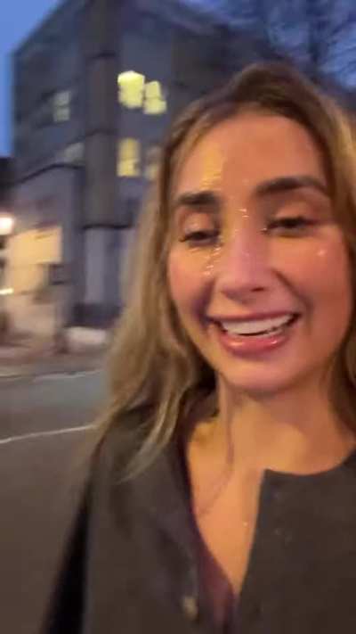 Would you kiss her if you saw her walking with that coating of sperm on?