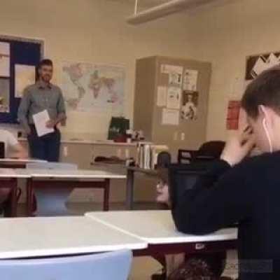 The weird girl at school did a performance.