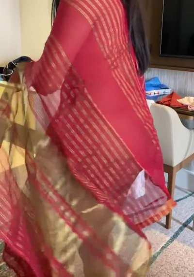 I shouldn't have done this, I feel guilty and naughty doing this in my traditional Indian clothes... 🥺 [f]