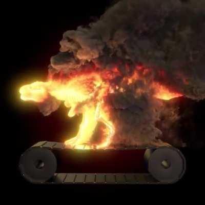 Burning Fossil Fuels 🔥 🦖 (OC, C4D, TurbulenceFD, Redshift)