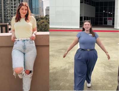 Slender to pleasantly plump with a noticeably jiggly belly