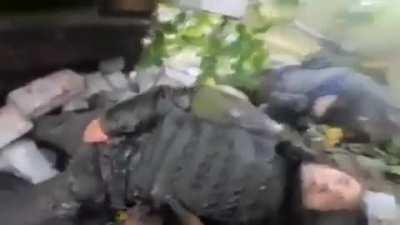 Russian MT-LB was ambushed by Ukrainian soldiers and crashed into a house. The leg of a Russian soldier is stuck under a collapsed wall. When a Ukrainian fighter tries to help, the Russian asks to finish him off, to which he receives an answer: 