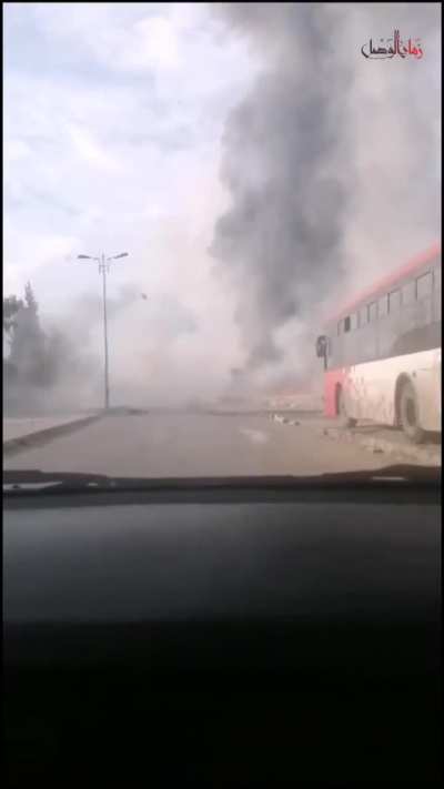 Syrian Regime T72 Gets Ammunition Racked With Flying Turret, Southern Demascus.