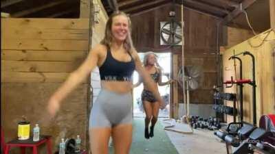 Watching Lana’s tits bounce with Liv in the background is almost perfect