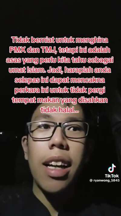 Chinese Muslim PAS member reprimanding YDPA and PMX for dining at a non halal restaurant