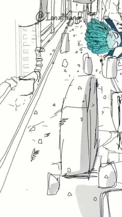 Angry green projectile animated (artist @IanZhan)