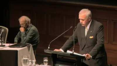 In May of 2012, Philip Wollen delivered, quite possibly, the greatest speech for veganism in just 9 minutes (during a debate). Please, even if you're already a longtime vegan, give it a listen. You can tell how passionate he is. (I added subtitles to it.)