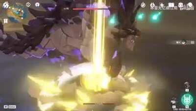 This person beat Primo Geovishap with 1 HP on Xiao.