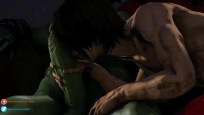 Orc Futa x Human Male Handjob [Xiopath]