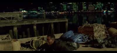 In Blade: Trinity(2004) Blade gets so upset about the death of his mentor Whistler that he squats. 