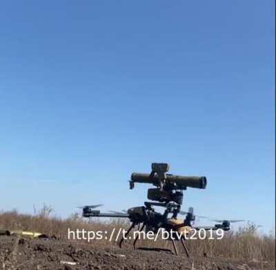 Russians testing drone equipped with ATGM.