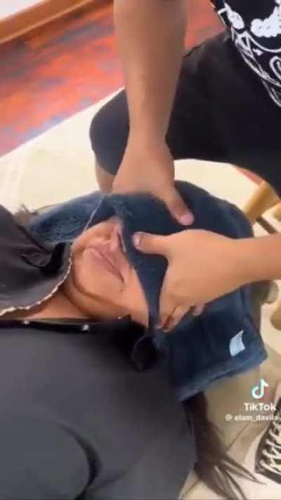 Healthy facial massage.