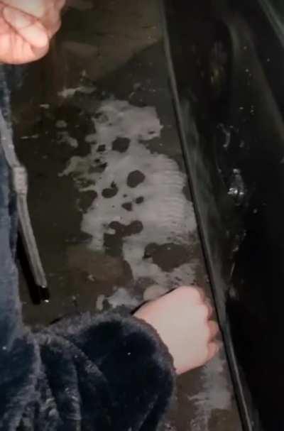 Kicking a key in a car door...