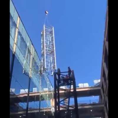 SpaceX deconstructing the orbital launch tower at the FAA headquarter