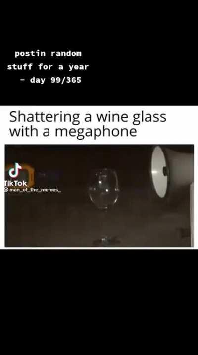 Shattering a glass with megaphone