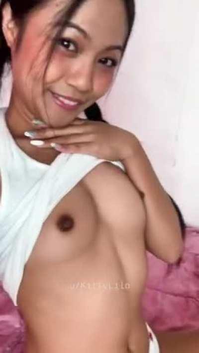 Think you can handle my cute and perky small breasts? 🙈