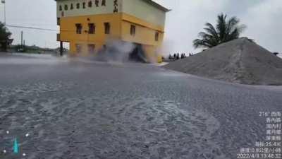 A mud volcano started erupting in Pingtung City (Taiwan, April 8, 2022).