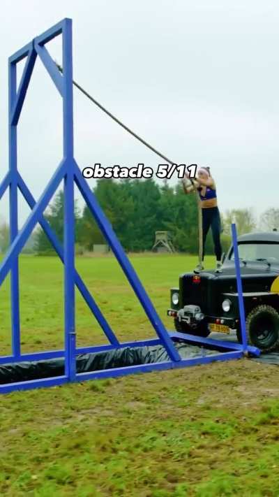 Ida Mathilde taking on an obstacle course