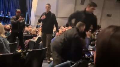 Woman dragged from north Idaho Republican townhall by unknown, allegedly-hired security for allegedly 