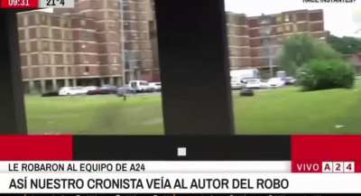 Le acaban de robar al equipo de A24 en vivo