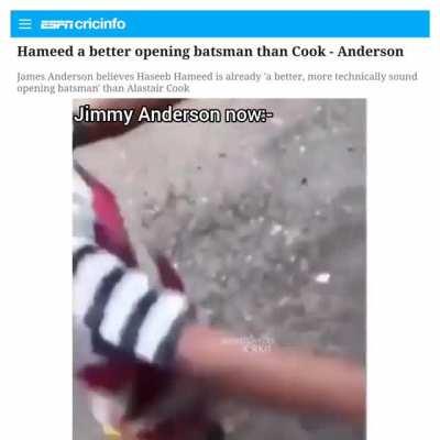 Jimmy Anderson crying in the corner