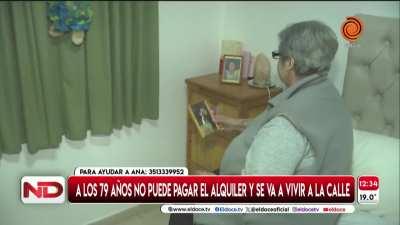 Jubilada no puede pagar el alquiler