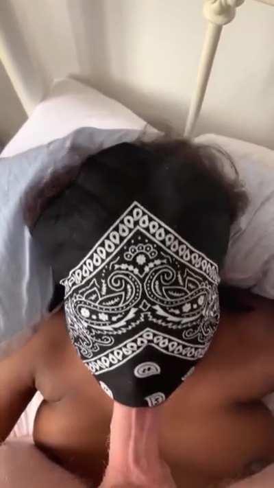 Sucking 8 inch white cock