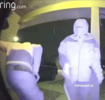 Guy shoots himself in the leg while trying to break into a house