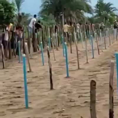 WCGW crossing a horse racetrack