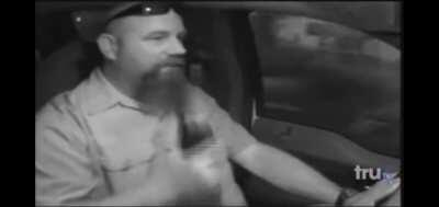 Guy knows he is in a bait car