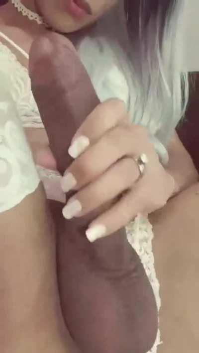 It's so big she even managed to kiss it