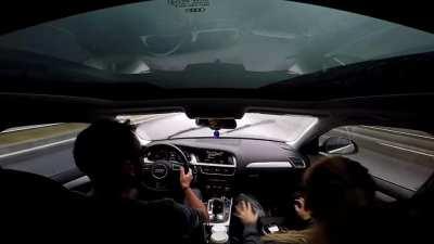 driving assist saves Audi at 140km/h.