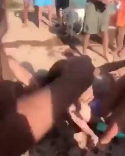 Hot tanned blonde - quick domination!