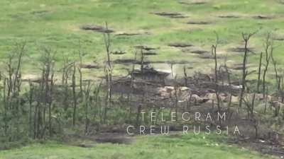 RU pov: Ukrainian IFV full of soldiers is destroyed by a large explosion. 