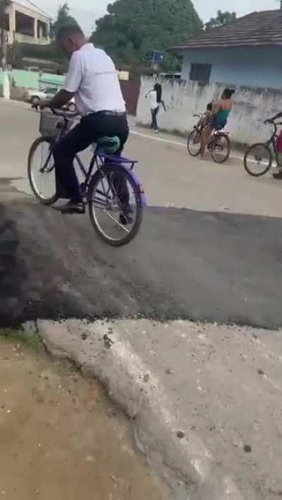 Magé, Brazil, the town hall asphalted the train line