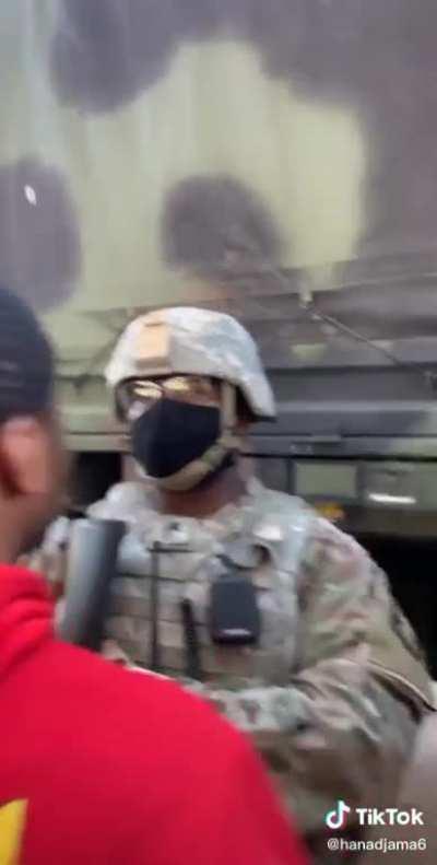 Protestors disrespecting the National Guard