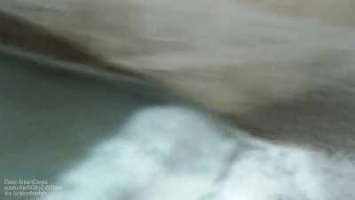 Large wave flume at a wave research lab