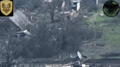 Russian troops walk into IEDs laid by the Ukrainian 54th Mechanized Brigade in Marinka