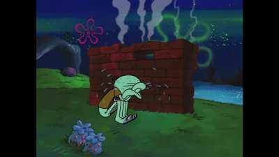 Squidward being too much in touch with his emotions (