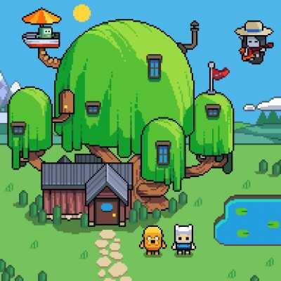 Hopefully this counts! Made a cute little idle/dancing animation for my Adventure Time art… Drawn in the style of my game :)